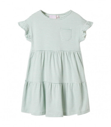 Kids' Dress with Ruffle Sleeves Mint 116