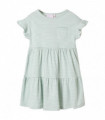 Kids' Dress with Ruffle Sleeves Mint 116