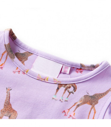 Kids' Dress with Ruffle Sleeves and Drawstring Lila 140