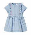 Kids' Dress with Ruffles Soft Blue 128
