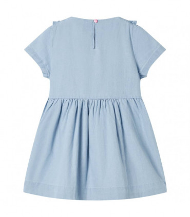 Kids' Dress with Ruffles Soft Blue 140