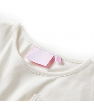 Kids' Dress with Short Sleeves Ecru 116