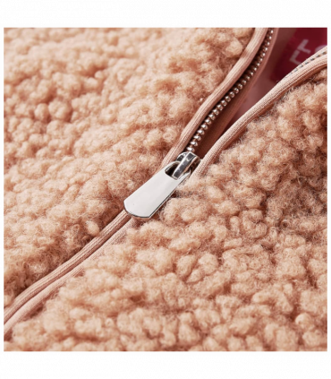 Kids' Hooded Jacket Teddy Faux Fur Light Cognac 104