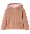 Kids' Hooded Jacket Teddy Faux Fur Light Cognac 116