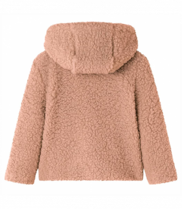 Kids' Hooded Jacket Teddy Faux Fur Light Cognac 116