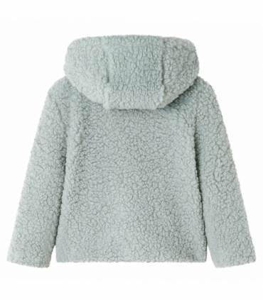 Kids' Hooded Jacket Teddy Faux Fur Mint Green 116
