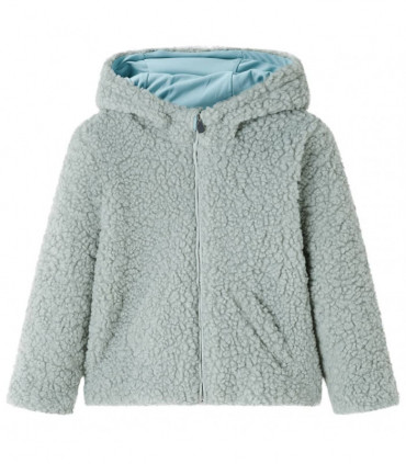 Kids' Hooded Jacket Teddy Faux Fur Mint Green 128