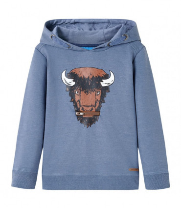 Kids' Hooded Sweatshirt Blue Melange 104