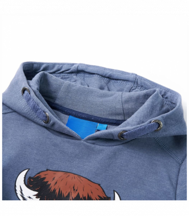 Kids' Hooded Sweatshirt Blue Melange 116
