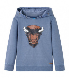Kids' Hooded Sweatshirt Blue Melange 140
