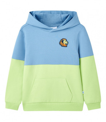 Kids' Hooded Sweatshirt Blue and Soft Yellow 104