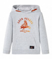 Kids' Hooded Sweatshirt Grey Melange and Orange 104