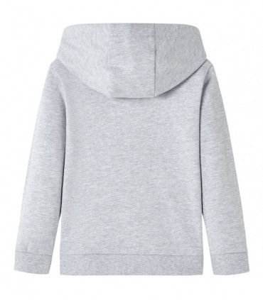 Kids' Hooded Sweatshirt Grey Melange and Orange 140
