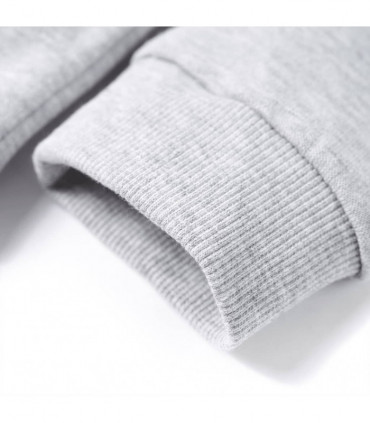 Kids' Hooded Sweatshirt Grey Melange and Orange 140