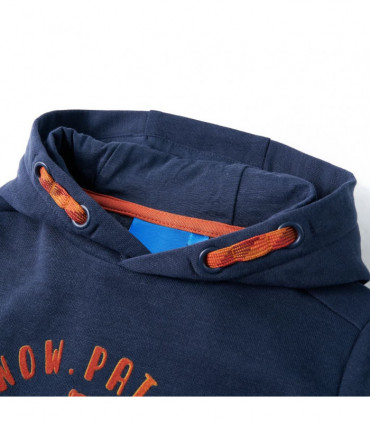 Kids' Hooded Sweatshirt Navy Melange and Orange 104