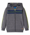 Kids' Hooded Sweatshirt with Zip Grey Melange 104