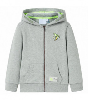 Kids' Hooded Sweatshirt with Zip Light Khaki Melange 128