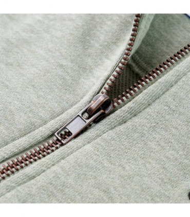 Kids' Hooded Sweatshirt with Zip Light Khaki Melange 128