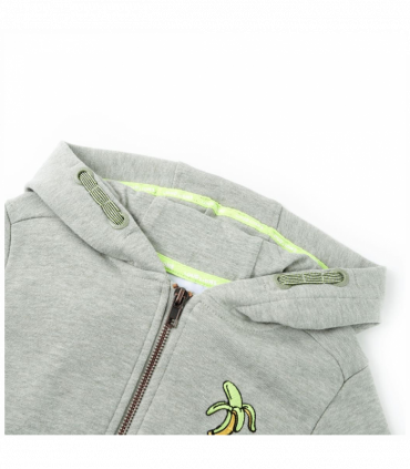 Kids' Hooded Sweatshirt with Zip Light Khaki Melange 92