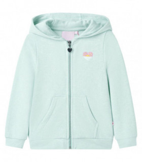 Kids' Hooded Sweatshirt with Zip Light Mint Mix 92