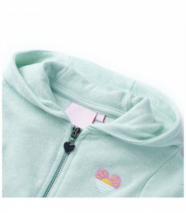 Kids' Hooded Sweatshirt with Zip Light Mint Mix 92