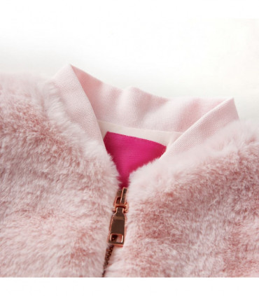 Kids' Jacket Faux Fur Soft Pink 116