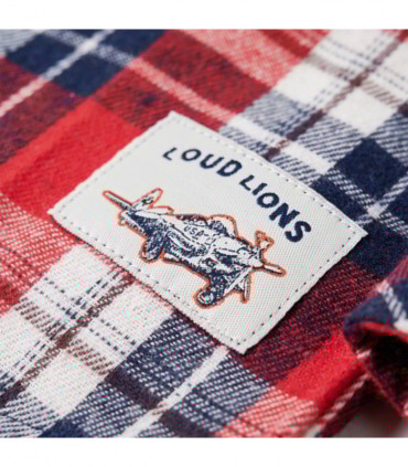 Kids' Plaid Shirt Red and Navy 116