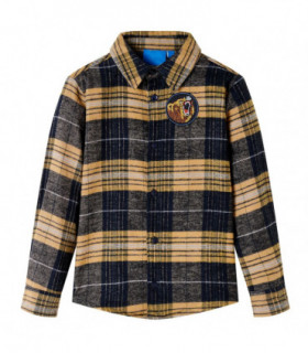 Kids' Plaid Shirt Yellow and Black 104