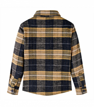 Kids' Plaid Shirt Yellow and Black 104