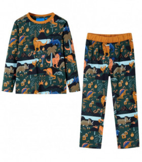 Kids' Pyjamas with Long Sleeves Dark Green 104