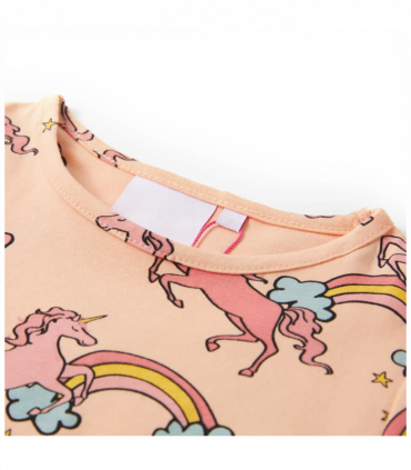 Kids' Pyjamas with Short Sleeves Light Orange 140