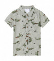 Kids' Shirt Light Khaki Melange 116