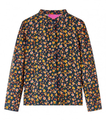 Kids' Shirt with Band Collar Navy 104