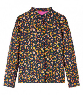 Kids' Shirt with Band Collar Navy 116