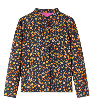 Kids' Shirt with Band Collar Navy 128