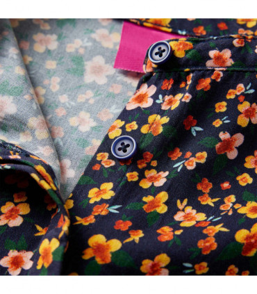 Kids' Shirt with Band Collar Navy 128