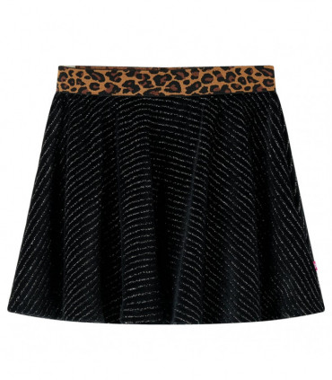 Kids' Skirt with Leopard Waistband Black 116