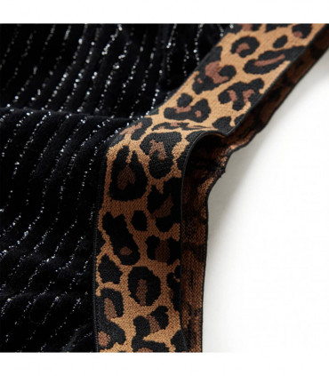 Kids' Skirt with Leopard Waistband Black 116