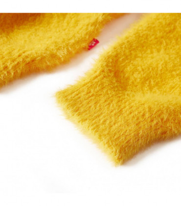 Kids' Sweater Knitted Dark Ochre 140