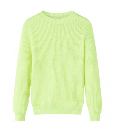Kids' Sweater Knitted Neon Yellow 116
