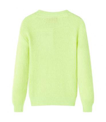 Kids' Sweater Knitted Neon Yellow 128