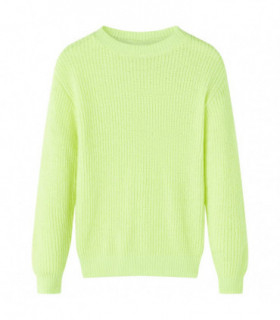 Kids' Sweater Knitted Neon Yellow 140