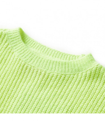 Kids' Sweater Knitted Neon Yellow 140