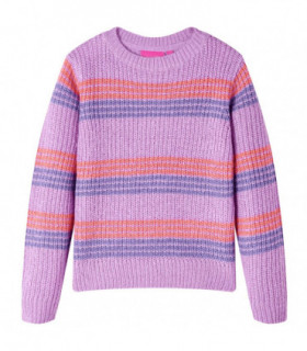 Kids' Sweater Stripes Knitted Lilac and Pink 104