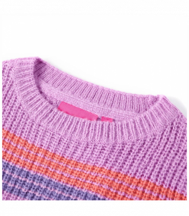 Kids' Sweater Stripes Knitted Lilac and Pink 116