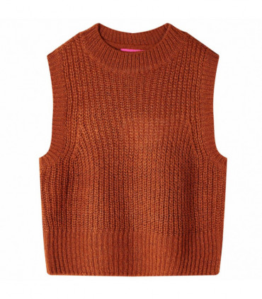 Kids' Sweater Vest Knitted Cognac 116