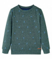 Kids' Sweatshirt Dark Green Melange 104