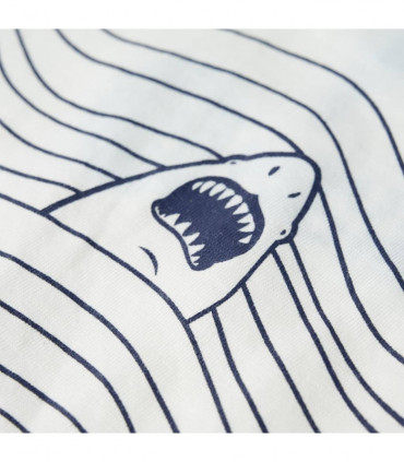 Kids' T-shirt Shark Print Ecru 104