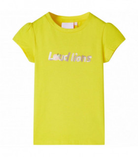 Kids' T-shirt with Cap Sleeves Bright Yellow 140