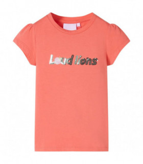 Kids' T-shirt with Cap Sleeves Coral 140